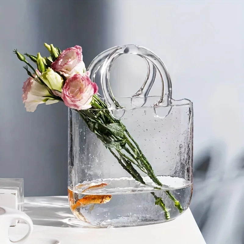 Elegant Glass Handbag Vase