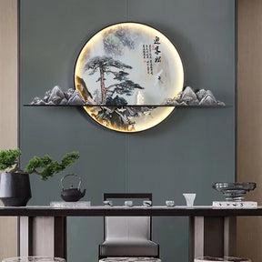 AIGESI  Modern Wall Picture Light LED Creative Chinese Landscape Mural Background Sconce Lamp for Home Living Bedroom