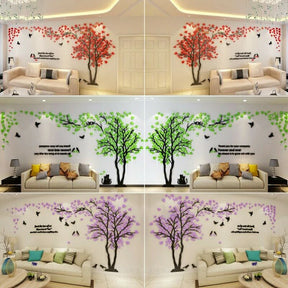 3D Flower Tree Home Room Art Decor DIY Wall Sticker Removable Water Proof Decal Vinyl Mural TV Sofa Background Wall Decorative