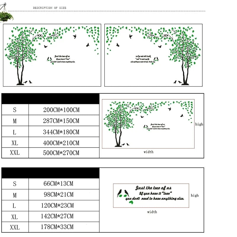 3D Flower Tree Home Room Art Decor DIY Wall Sticker Removable Water Proof Decal Vinyl Mural TV Sofa Background Wall Decorative
