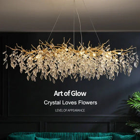 French luxury golden branch-shaped ceiling chandelier