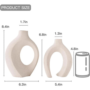 Minimalist Hollow Ceramic Vase (Set of 2)