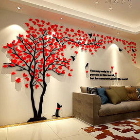 3D Flower Tree Home Room Art Decor DIY Wall Sticker Removable Water Proof Decal Vinyl Mural TV Sofa Background Wall Decorative