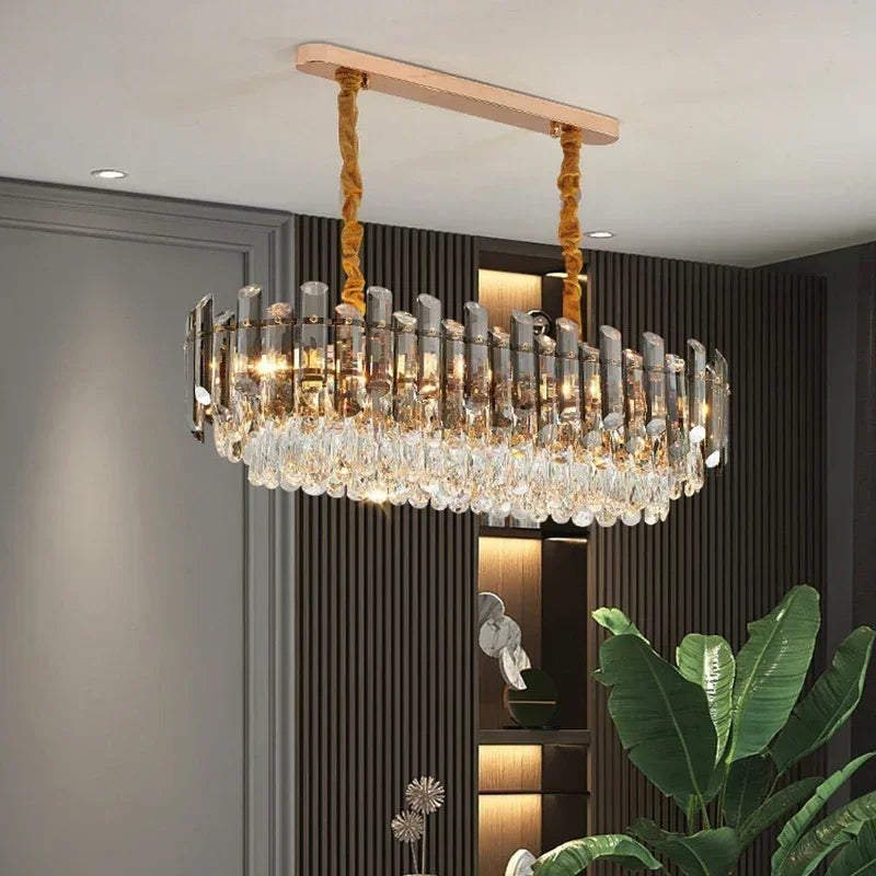 Nordic LED Crystal Chandeliers Gold Luxury Lighting Dining Living Room Bedroom Kitchen Island Lights Indoor Hanging Light