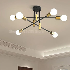 Retro Industrial Chandelier Wrought Iron LED Ceiling Lamp E27 Light Living Room Modern Decor Home Lighting Fixture lampara techo