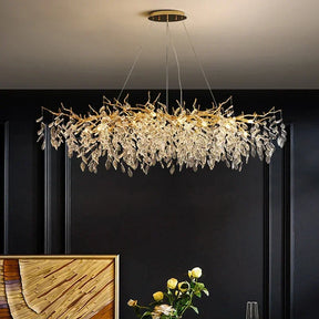 French luxury golden branch-shaped ceiling chandelier