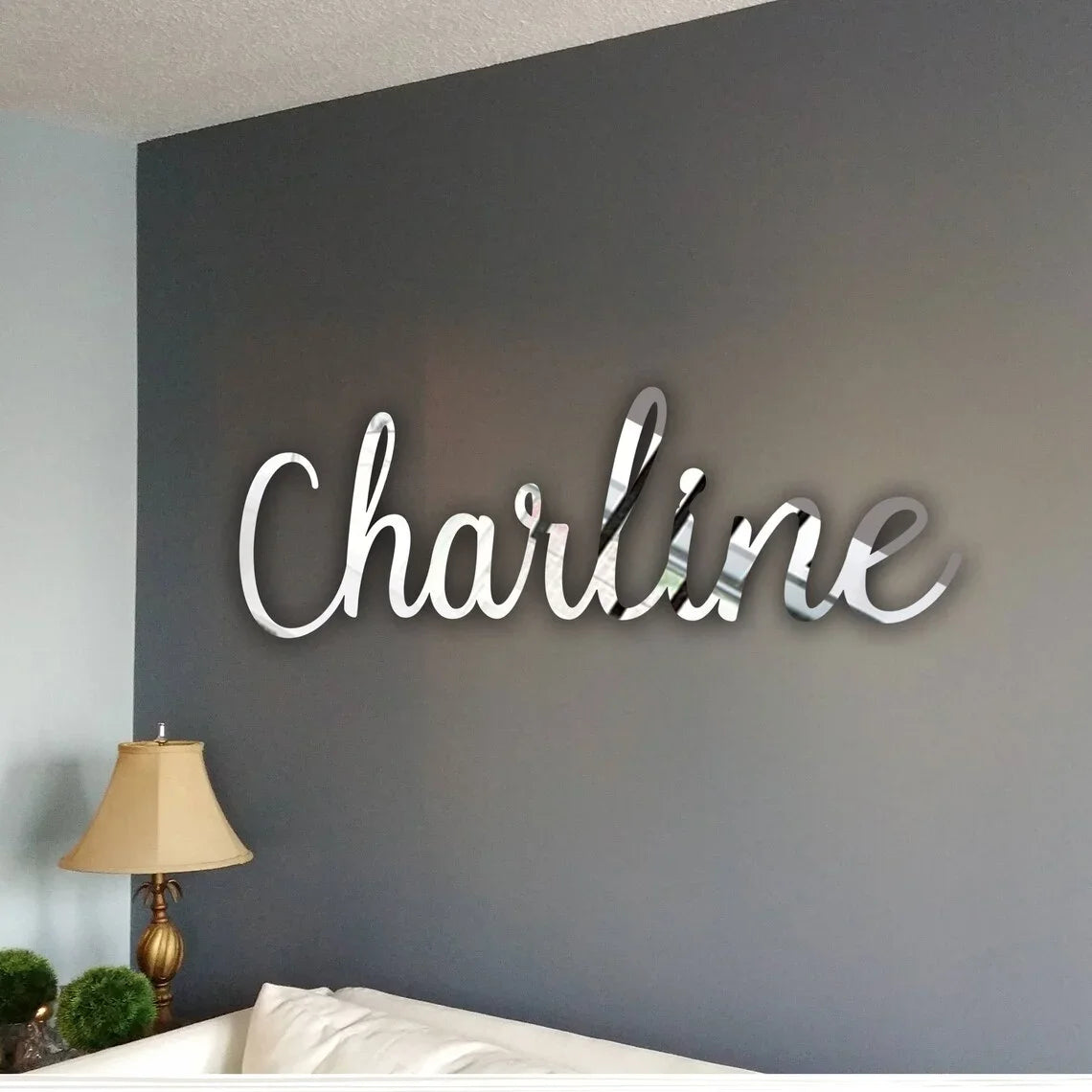 Custom Baby Name Sign Decor Personalized Acrylic Mirror Gold Wood Wall Signs Baby Shower Nursery Decor Wedding Party Plaque