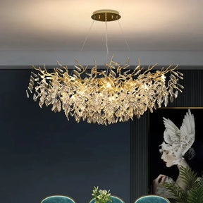 French luxury golden branch-shaped ceiling chandelier