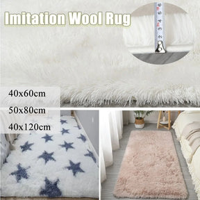 Floor Protection Bedside Rugs Fluffy Shaggy Non Slip Washable Bedroom Mats Imitation Wool Long Hair Carpet Home Decor