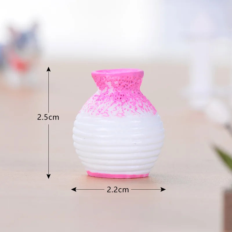 Resin Mini Vase Small Mouth Vase Flowerpot Garden Ornament DIY Micro Landscape Desk Decoration Home Decoration Accessories