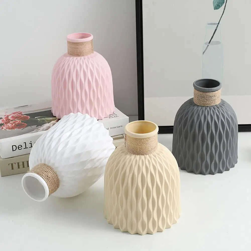 Water Ripple Vase Rope Plastic Pineapple Vase DIY Flower Pots For Flower Arrangement Porcelain Inspired Flower Ware Home Decor