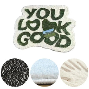 Flocking You Look Good Rug Custom Handmade Rug Living Room Rug All-season Universal Household Absorbent Anti-slip Dirt-resistant