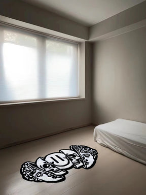 Black White Funny Creative Carpet Smiling Face Skull Rug Comfortable Soft Bedroom Rugs Living Room Decoration Carpets Tapete 양탄자