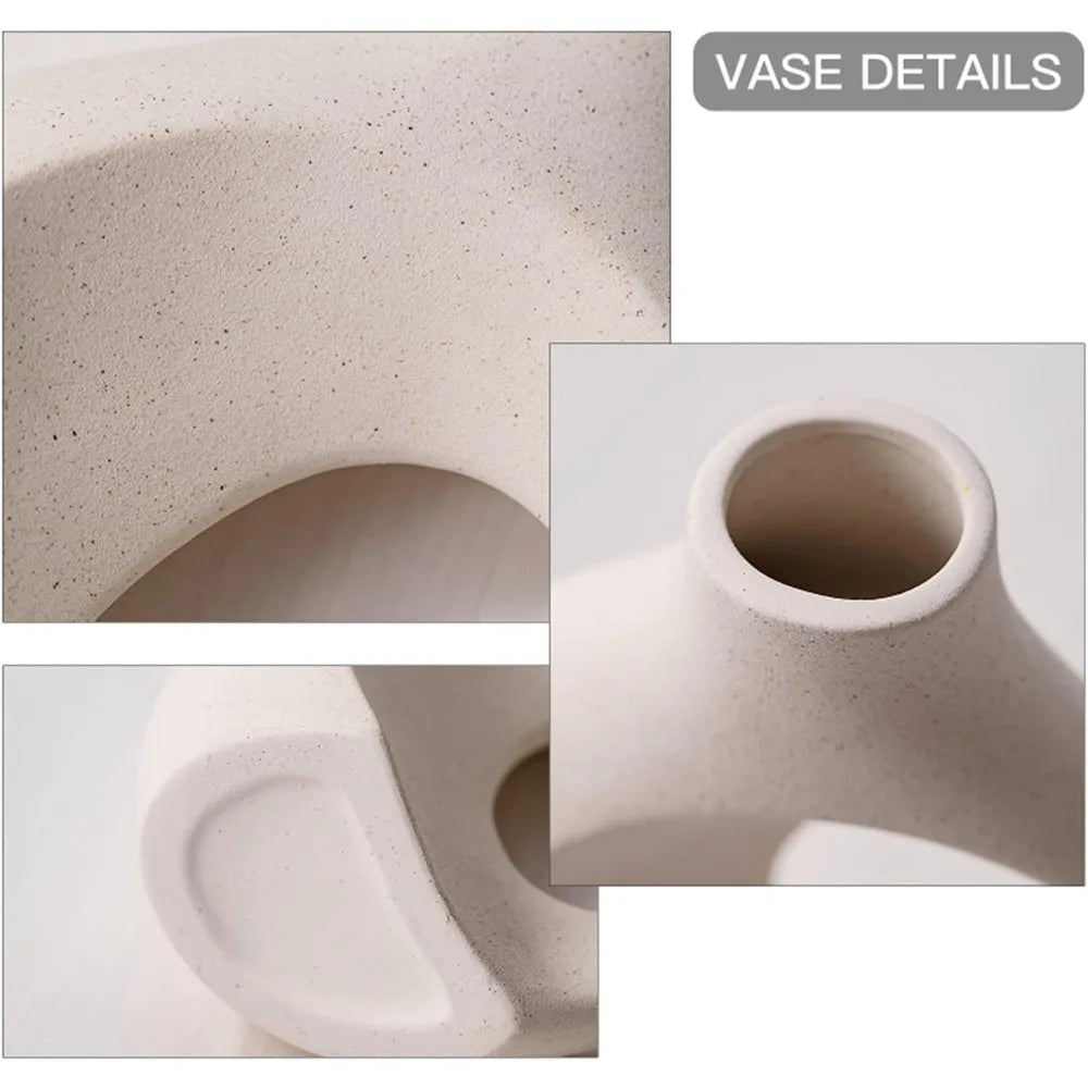 Minimalist Hollow Ceramic Vase (Set of 2)