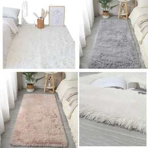 Floor Protection Bedside Rugs Fluffy Shaggy Non Slip Washable Bedroom Mats Imitation Wool Long Hair Carpet Home Decor