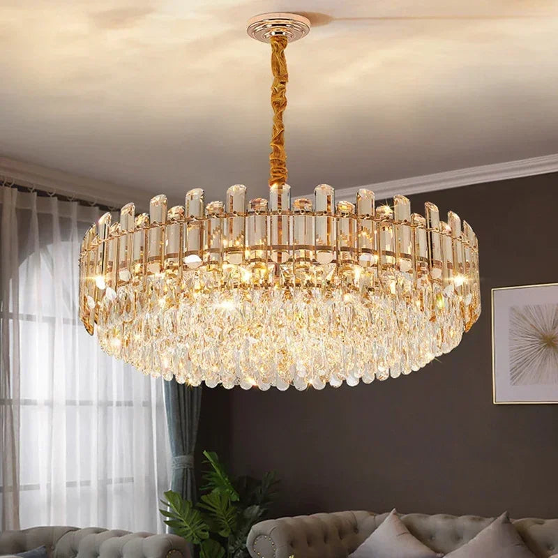 Nordic LED Crystal Chandeliers Gold Luxury Lighting Dining Living Room Bedroom Kitchen Island Lights Indoor Hanging Light