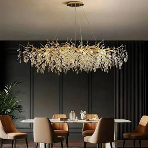 French luxury golden branch-shaped ceiling chandelier